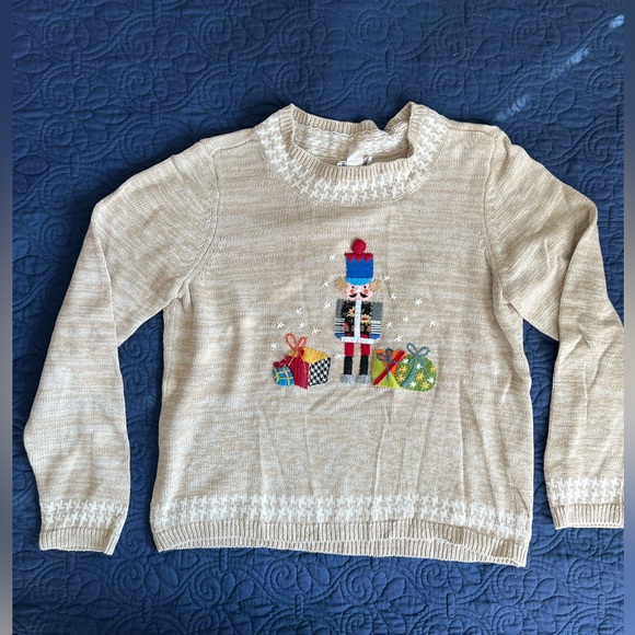 Vintage large Christopher & Banks hand embroidered Christmas sweater.Toy soldier - Picture 1 of 4